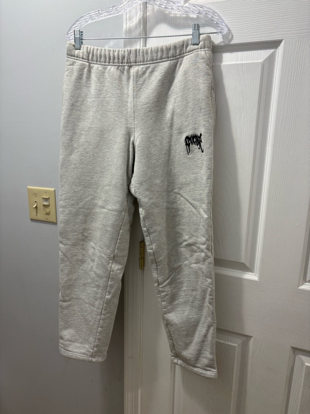 Revenge Gray Logo Sweatpants Streetwear Mens Size Medium